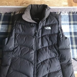 Brown puff north face vest